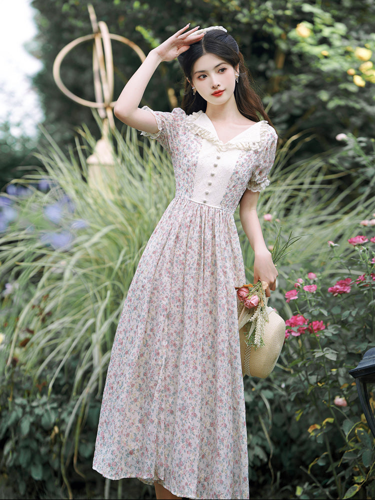 Cottagecore Vintage Floral Dress– The Cottagecore