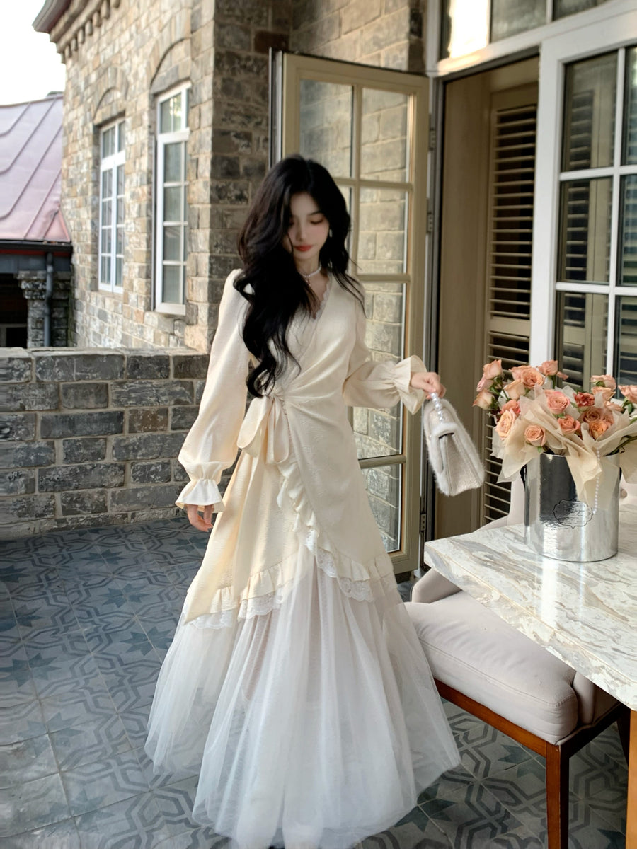 white christmas dresses Fairycore Tulle Hem Dress– The Cottagecore