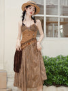 Farmcore Cowgirl Dress + Knitted Shawl