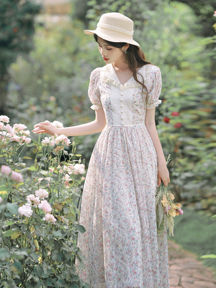 Cottagecore Vintage Floral Dress– The Cottagecore