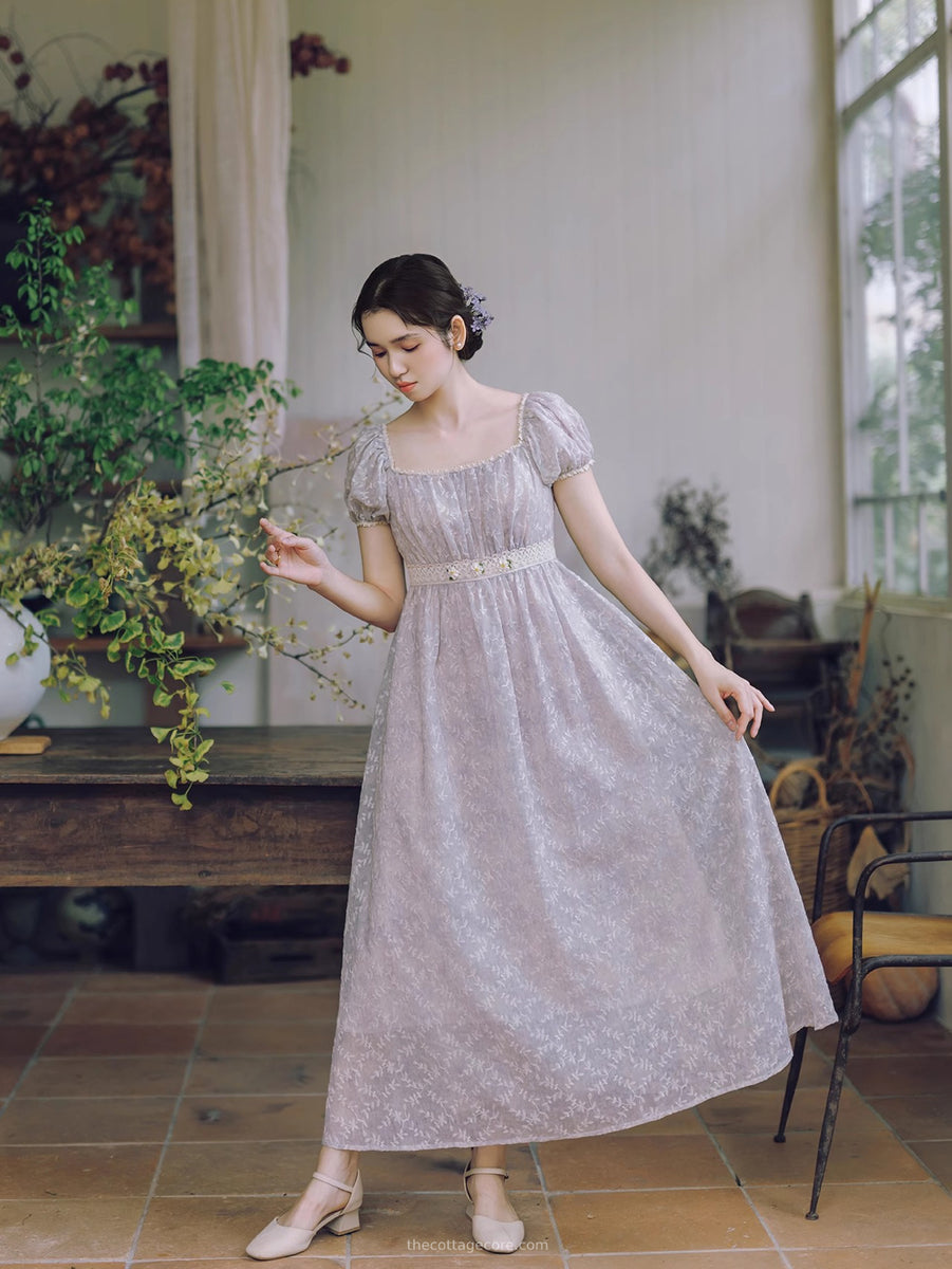 embroidered regency dress Royalcore Regency Style Princess Dress Green / M I Retro Fairy main image 1