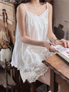 100% Cotton Embroidered Lace Hem Cami Top
