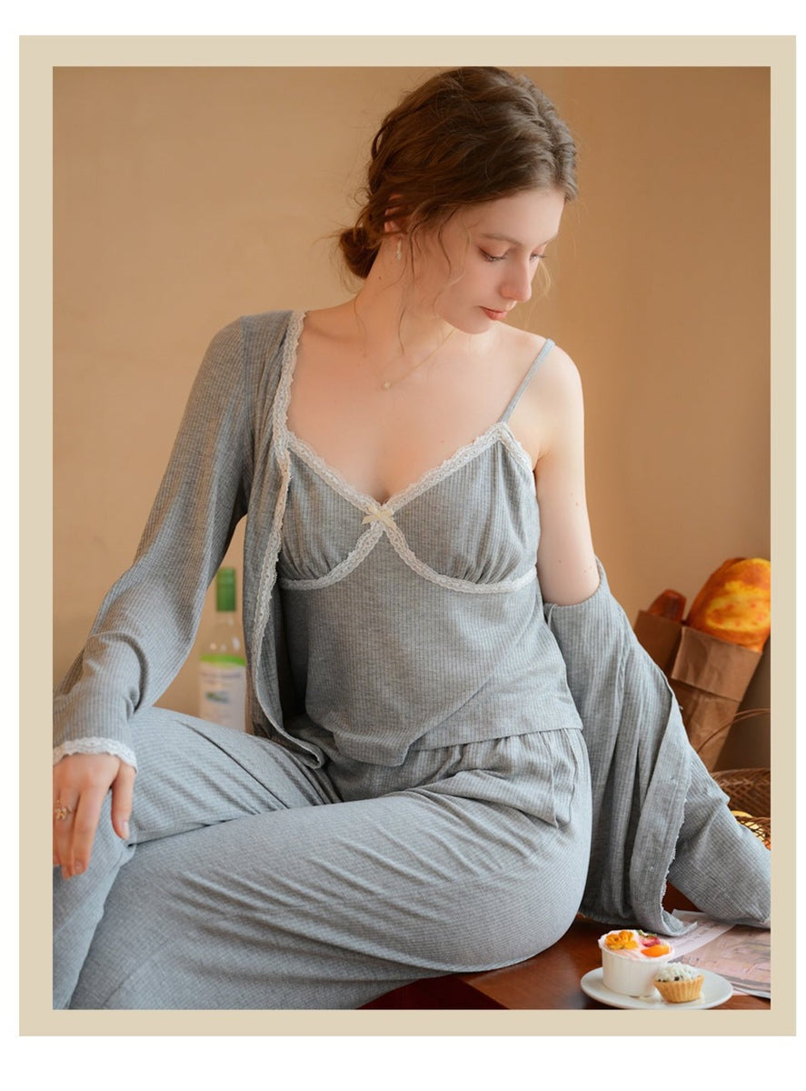 Built In Bra Loungewear 3pcs Set The Cottagecore 3466