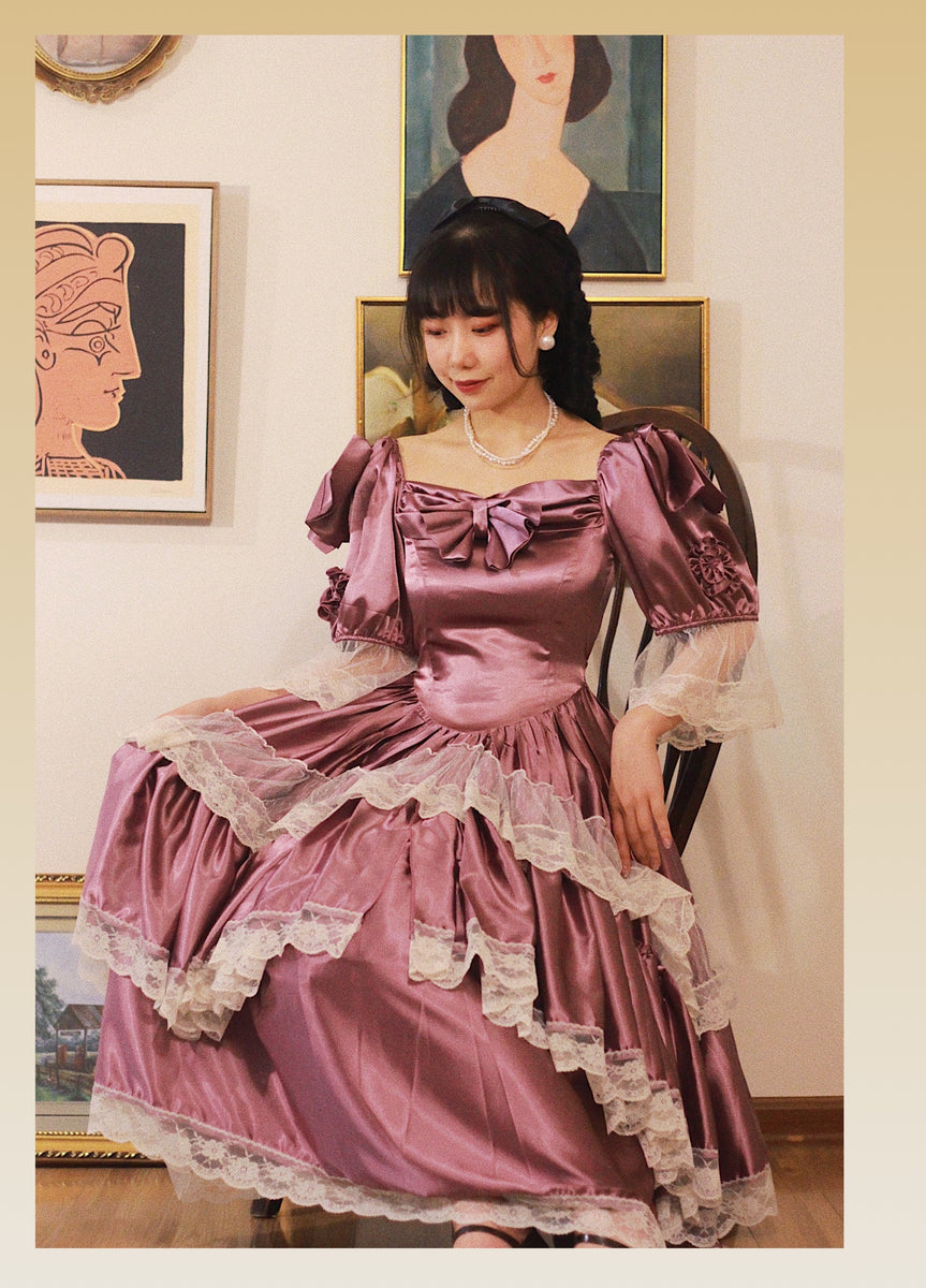 Vintage Satin Wedding Dress– The Cottagecore
