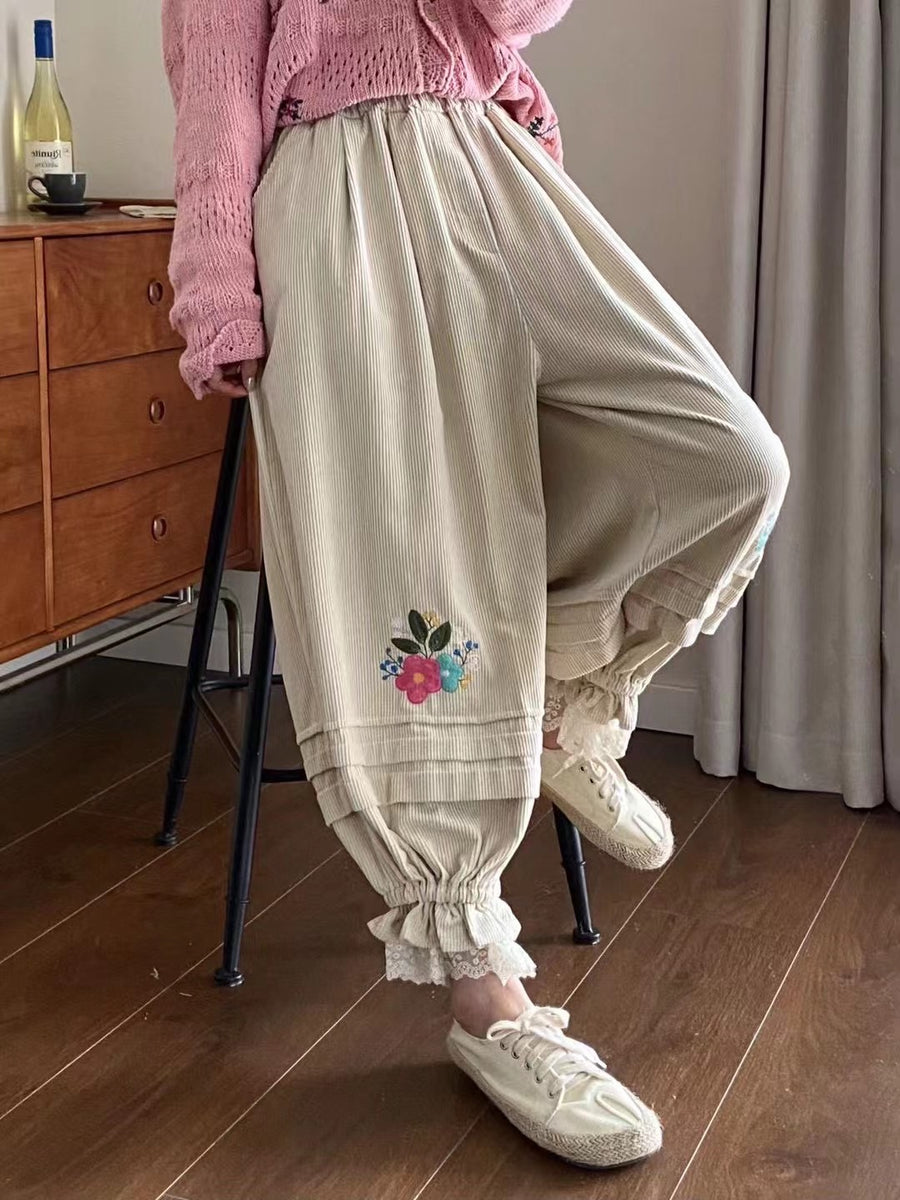Cream Embroidered Overall Tiered bloomer main image 1