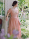 Lace Collar Pink Vintage Dress