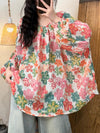 Floral Ramie 2 Way Oversized Shirt