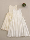 Embroidered Drawstring Pinafore Dress