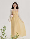 3D Flowers Slip Dress + White Cardigan