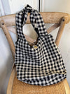 Linen Checkered Bag