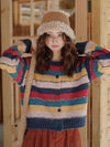 Vintage Color Striped Cardigan