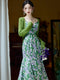 Romantic Neck Floral Slip Dress + Cardigan