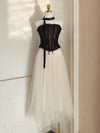 Lace Tube Top & Tulle Skirt& Scarf 3pcs Set