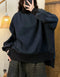 Oversized Fit Stand Collar Fleece Lined Sweatshirt