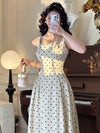 Vintage Slim Waist Polka Dot Dress