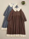 Lace Collar Loose Cotton Dress