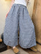 Linen Plaid Wide Leg Crop Pants