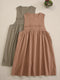 Solid Color Overall Dress