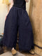 100% Linen Tassel Hem Wide Leg Pants