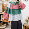 Spring Floral Print Patchwork Shirt