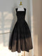 Vintage Hepburn Vibe Black Dress