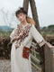 3/4 Sleeve Embroidered Dress