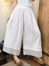 Lace Hem Wide Leg Crop Pants
