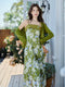Spring Vibe Crocheted Flower Slip Dress + Green Cardigan