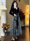 Vintage Butterfly Embroidery Long Sleeve Dress