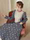 Victorian Stand Collar Linen Dress