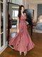 V Neck Ruffled Prom Dress