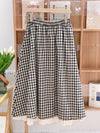Lace Hem Checkered Skirt