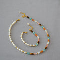 Pearl Natural Stones Patchwork Necklace / Bracelet
