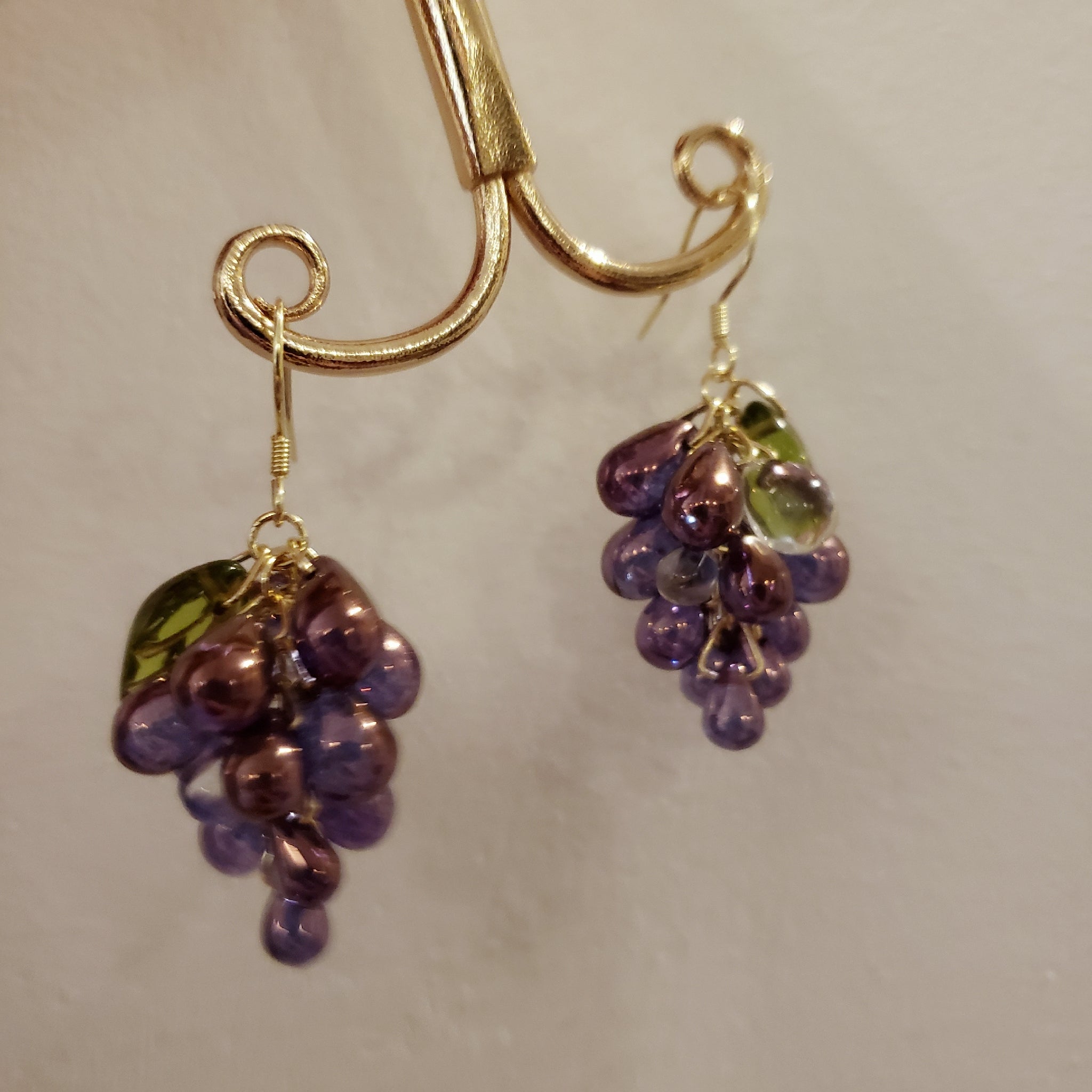 Beaded Grape Earrings– The Cottagecore