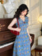 Floral Embroidered V Neck Vintage Dress