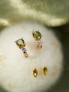 Olivine CZ Diamond Earrings 2 Pairs