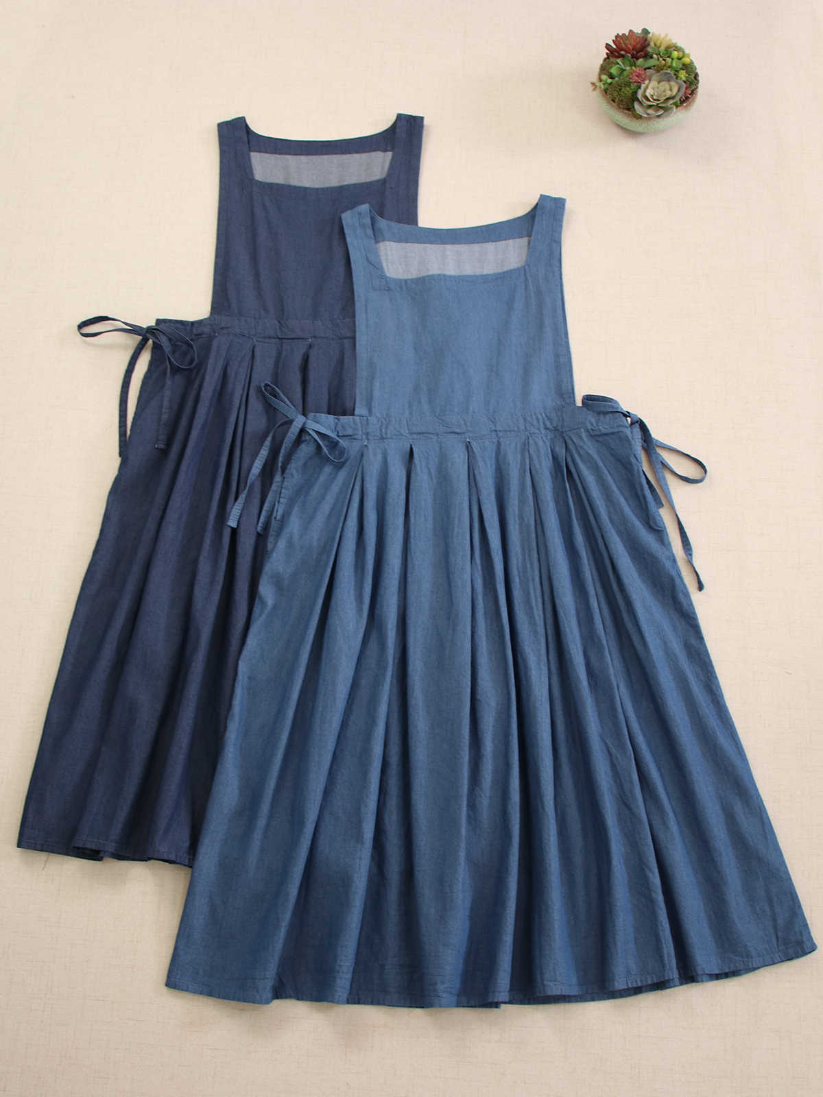 green emerald velvet dress No.32 The Pinafore Dress in Ginger Check