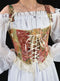 Vintage Jacquard Boned Lace Up Vest