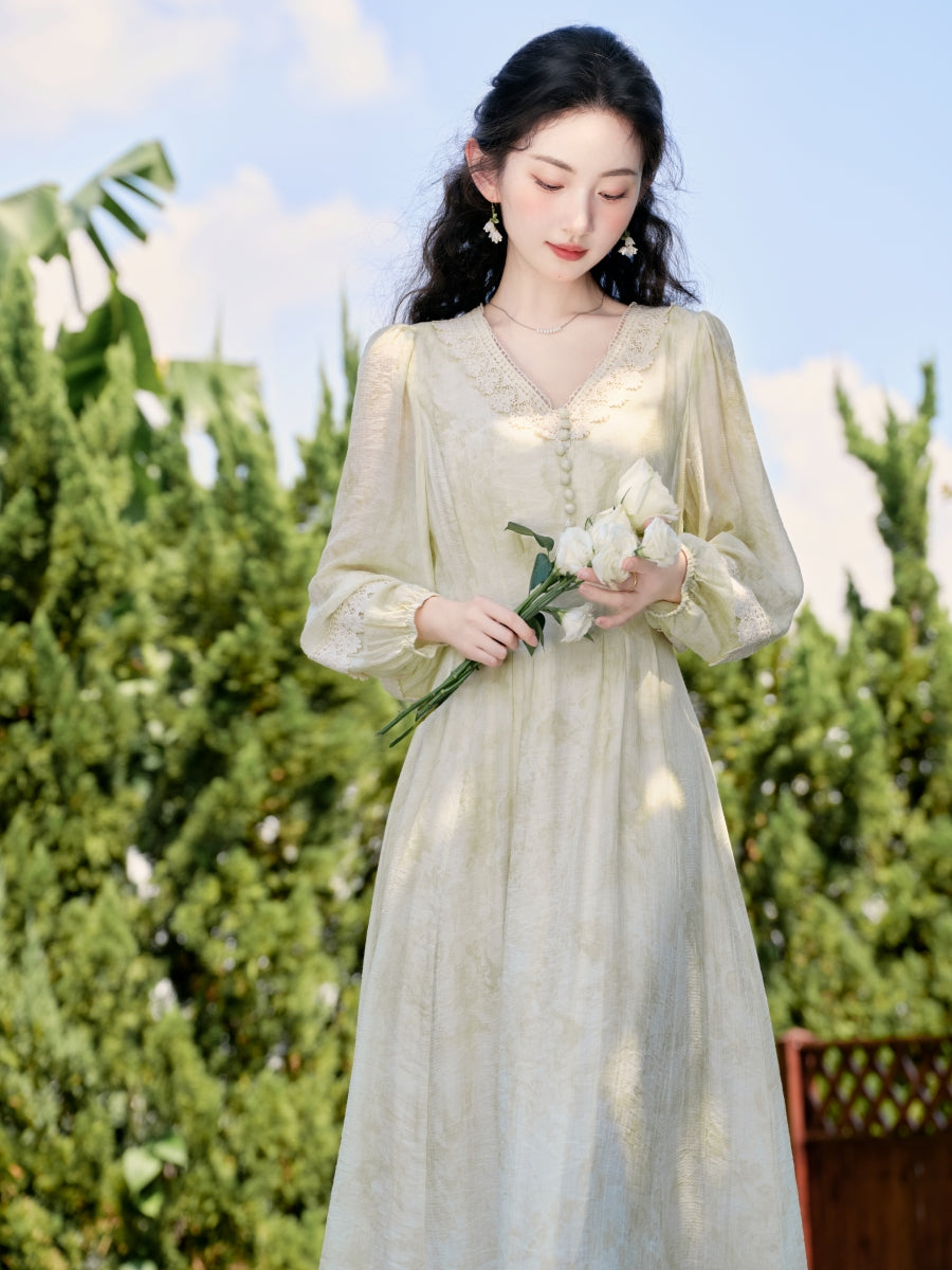 Princesscore Floral V Neck Dress– The Cottagecore