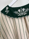Embroidered Collar Striped Blouse