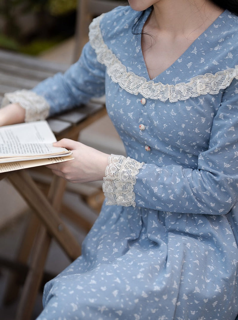 Thick Cotton Lace Trim Vintage Dress– The Cottagecore