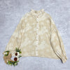 Stand Lace Collar Lace Trim Blouse