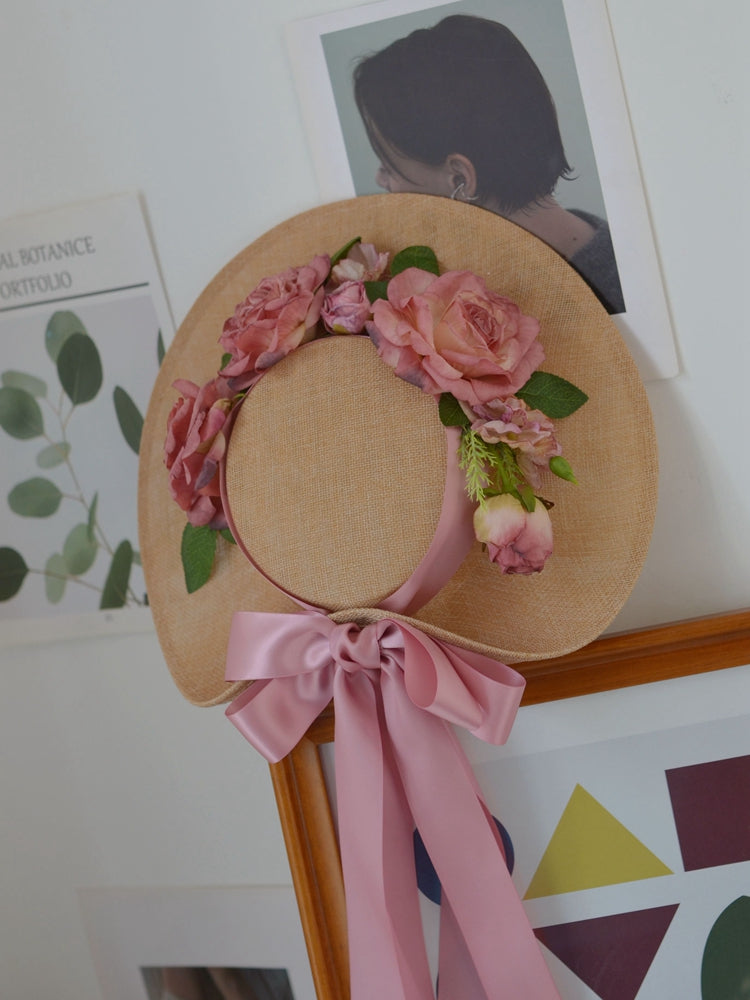 Vintage Ribbon Bow Flower Hat– The Cottagecore