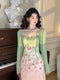 Cottagecore Spring Floral Dress + Cardigan