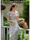 French Floral Ruffled Dress