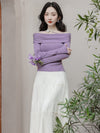 Purple Off Shoulder Top + Fairy Long Skirt