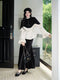 Vintage Caped Coat + Puffy Blouse + Fishtail Skirt 3pcs Set