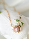 Vintage Rose Enamel Necklace