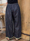 Lace Hem Floral Print Pants