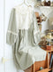 Lace Patchwork Checkered Dress